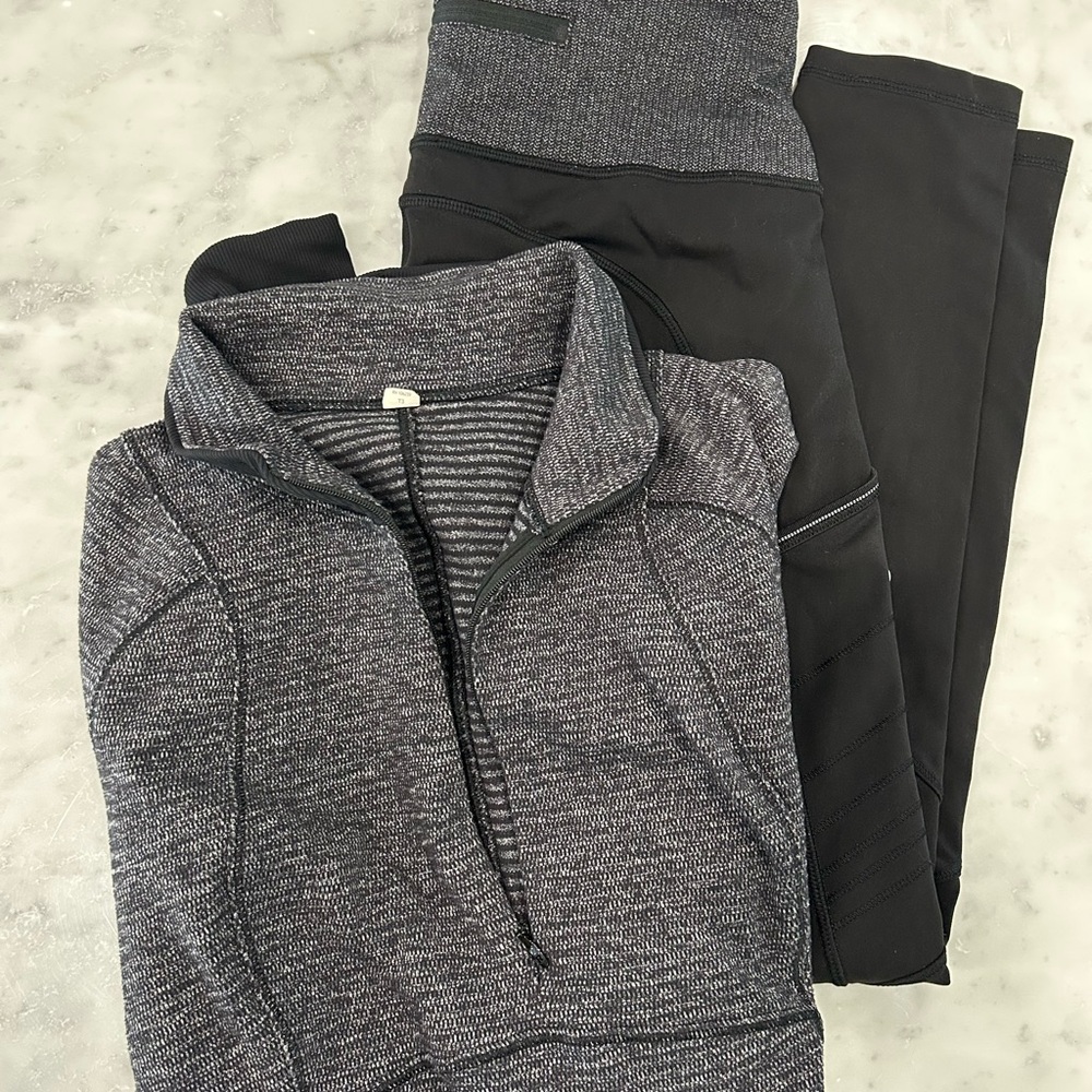 Lululemon Gray and Black Activewear Set